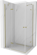 Mexen Roma Duo Duschkabine, Drehbar 80 x 70 cm, Transparent, Gold - 854-080-070-50-00-02