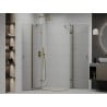 Mexen Roma Duo Duschkabine schwenkbar 90 x 80 cm, transparent, gold - 854-090-080-50-00-02