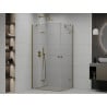 Mexen Roma Duo Duschkabine schwenkbar 90 x 80 cm, transparent, gold - 854-090-080-50-00-02