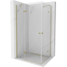 Mexen Roma Duo Duschkabine, schwenkbar 100 x 90 cm, transparent, gold - 854-100-090-50-00-02