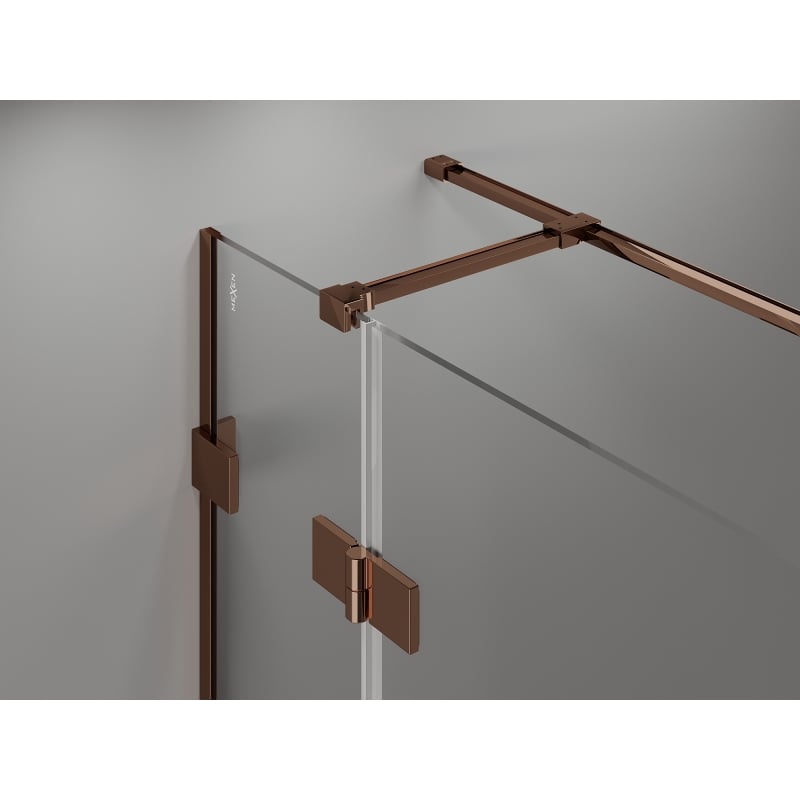 Mexen Lunar T rechte Duschkabine 90 x 90 cm, transparent, roségold - 834T-090-090-60-00-P