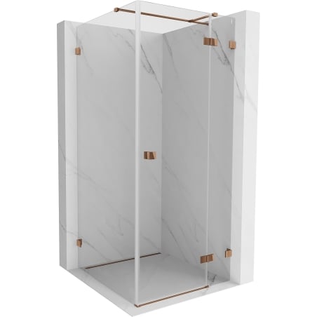 Mexen Lunar T rechte Duschkabine 90 x 90 cm, transparent, roségold - 834T-090-090-60-00-P
