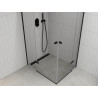 Mexen Roma Duo Duschkabine schwenkbar 100 x 90 cm, transparent, schwarz - 854-100-090-70-00-02