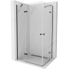 Mexen Roma Duo Duschkabine schwenkbar 100 x 90 cm, transparent, schwarz - 854-100-090-70-00-02