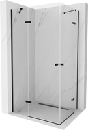Mexen Roma Duo Duschkabine schwenkbar 100 x 90 cm, transparent, schwarz - 854-100-090-70-00-02
