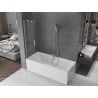 Mexen Velar Duschtür 2-flüglig verschiebbar 85 x 150 cm, transparent, gebürsteter Nickel - 896-085-000-01-97