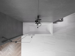 Mexen Velar 2-flügelige verschiebbare Badewannenabtrennung 75 x 150 cm, transparent, Gun Metal - 896-075-000-01-95