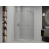 Mexen Roma Duo Duschkabine Schwenkbar 90 x 80 cm, Transparent, Chrom + Duschwanne Flat - 854-090-080-01-02-4010