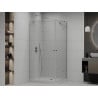 Mexen Roma Duo Duschkabine, schwenkbar 100 x 90 cm, transparent, Chrom + Duschwanne Flat - 854-100-090-01-02-4010