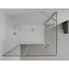 Mexen Roma Duo Duschkabine, schwenkbar 100 x 90 cm, transparent, Chrom + Duschwanne Flat - 854-100-090-01-02-4010