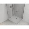Mexen Roma Duo Duschkabine, schwenkbar 100 x 90 cm, transparent, Chrom + Duschwanne Flat - 854-100-090-01-02-4010