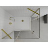 Mexen Roma Duo Duschkabine, schwenkbar, 100 x 90 cm, transparent, Gold + Flat Duschwanne - 854-100-090-50-02-4010G