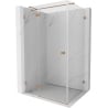 Mexen Lunar T Duschecke links öffnend 80 x 100 cm, transparent, gebürstetes Kupfer - 834T-080-100-65-00-L