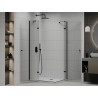 Mexen Roma Duo Duschkabine schwenkbar 100 x 90 cm, transparent, schwarz + Duschwanne Flat - 854-100-090-70-02-4010B