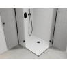 Mexen Roma Duo Duschkabine schwenkbar 100 x 90 cm, transparent, schwarz + Duschwanne Flat - 854-100-090-70-02-4010B