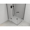 Mexen Roma Duo Duschkabine schwenkbar 100 x 90 cm, transparent, schwarz + Duschwanne Flat - 854-100-090-70-02-4010B