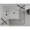 Mexen Roma Duo Duschkabine mit Klapptür 90 x 80 cm, transparent, schwarz + Duschwanne Flat - 854-090-080-70-02-4010B