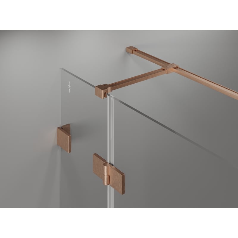 Mexen Lunar T Linke Duschkabine 90 x 80 cm, transparent, gebürstetes Kupfer - 834T-090-080-65-00-L