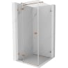 Mexen Lunar T Duschtür links schwenkbar 90 x 90 cm, transparent, gebürstetes Kupfer - 834T-090-090-65-00-L