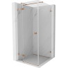 Mexen Lunar T Schwenkbare Duschkabine links 100 x 100 cm, transparent, gebürstetes Kupfer - 834T-100-100-65-00-L