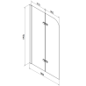 Mexen Cubik Rechteckige Badewanne 160 x 70 cm mit Verkleidung und 2-flügeligem Paravent 80 cm, transparent, schwarz
