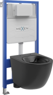 Mexen WC-Unterputzmontageset Felix Slim Rahmen mit WC Lena, Schwarz matt - 6103322XX85