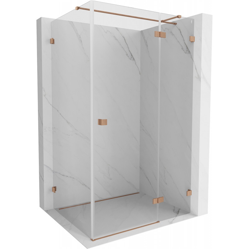 Mexen Lunar T Schwingtür-Duschkabine rechts 70 x 110 cm, transparent, gebürstetes Kupfer - 834T-070-110-65-00-P