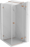 Mexen Lunar T Duschkabine rechts schwenkbar 80 x 80 cm, transparent, gebürstetes Kupfer - 834T-080-080-65-00-P