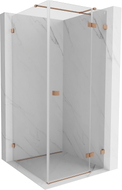 Mexen Lunar T Duschkabine schwenkbar rechts 90 x 90 cm, transparent, gebürstetes Kupfer - 834T-090-090-65-00-P