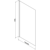 Mexen Cube rechteckige Badewanne 170 x 80 cm mit Verkleidung und 1-flügeliger Abtrennung 80 cm, schwarzes Muster