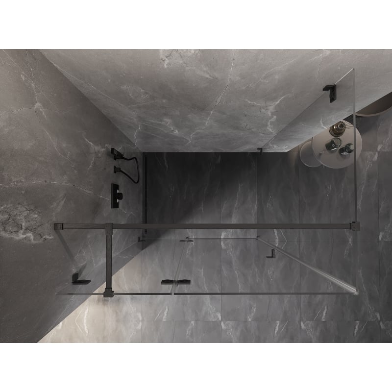 Mexen Lunar T Duschtür links 70 x 80 cm, transparent, gebürstet Kanonengrau - 834T-070-080-66-00-L