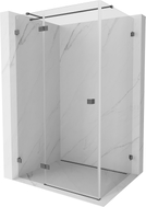 Mexen Lunar T linke Duschkabine 80 x 110 cm, transparent, gun gray gebürstet - 834T-080-110-66-00-L