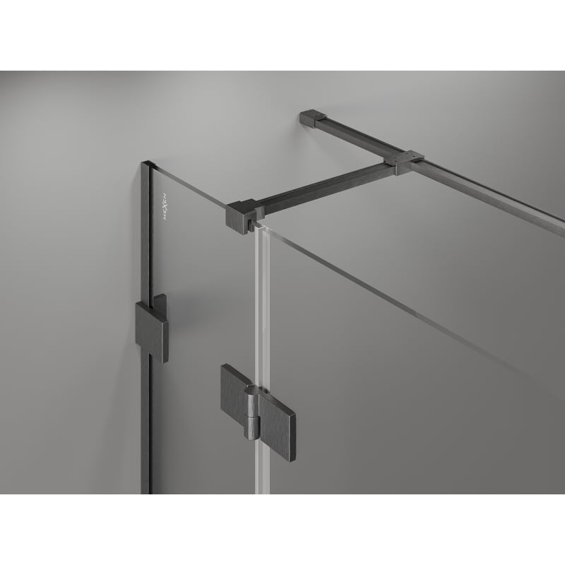 Mexen Lunar T Duschtür rechts öffnend 80 x 80 cm, transparent, gebürstet Gun Grau - 834T-080-080-66-00-P