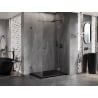 Mexen Lunar T rechte Duschkabine 90 x 80 cm, transparent, Gun Gray gebürstet - 834T-090-080-66-00-P