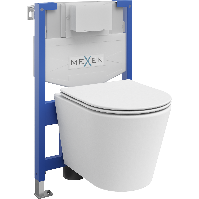 Mexen Rico Unterputz-WC-Set Fenix XS-F mit WC-Schüssel und Soft-Close-Sitz, Weiß Matt - 68030724001