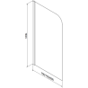 Mexen Vega Rechteckige Badewanne 150 x 70 cm mit Verkleidung und 1-flügeliger Abtrennung 80 cm, transparent, chrom