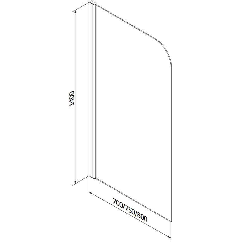 Mexen Vega Rechteckige Badewanne 180 x 80 cm mit Verkleidung und 1-flügeliger Duschabtrennung 70 cm, transparent, Chrom