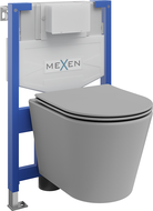 Mexen Unterputz-WC-Set Fenix XS-F mit WC-Schüssel Rico und Softclose-Sitz, hellgrau matt - 68030724061