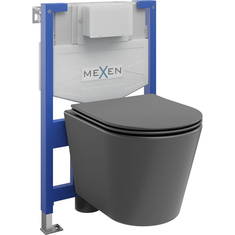 Mexen Rico Unterputz-WC-Set Fenix XS-F mit WC-Schüssel und Absenkautomatik, dunkelgrau matt - 68030724071