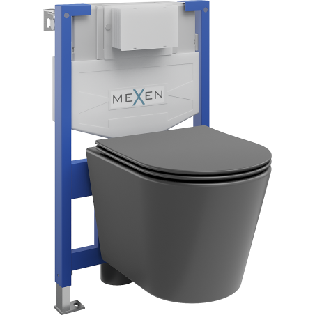 Mexen Rico Unterputz-WC-Set Fenix XS-F mit WC-Schüssel und Absenkautomatik, dunkelgrau matt - 68030724071