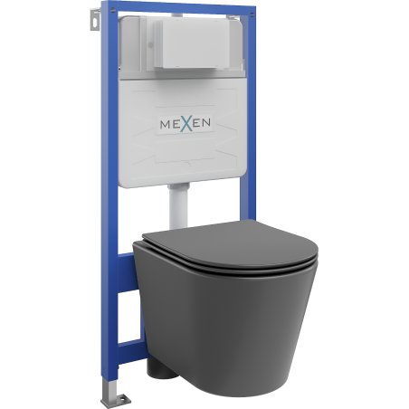 Mexen Rico Unterputz-WC-Set Fenix Slim mit WC-Schüssel und Softclose-Sitz, dunkelgrau matt - 61030724071