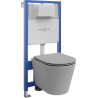 Mexen Rico Unterputz-WC-Set Fenix Slim mit WC-Schüssel und langsam absenkendem Sitz, hellgrau matt - 61030724061