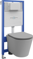 Mexen Unterputz-WC-Set Fenix Slim mit WC-Schüssel Rico und Softclose-Sitz, hellgrau matt - 61030724061