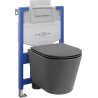 Mexen Rico Unterputz-WC-Set Fenix XS-U mit WC-Schüssel und Soft-Close-Sitz, dunkelgrau matt - 68530724071