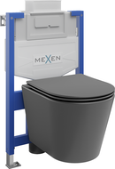 Mexen Rico Unterputz-WC-Set Fenix XS-U mit WC-Schüssel und Soft-Close-Sitz, dunkelgrau matt - 68530724071