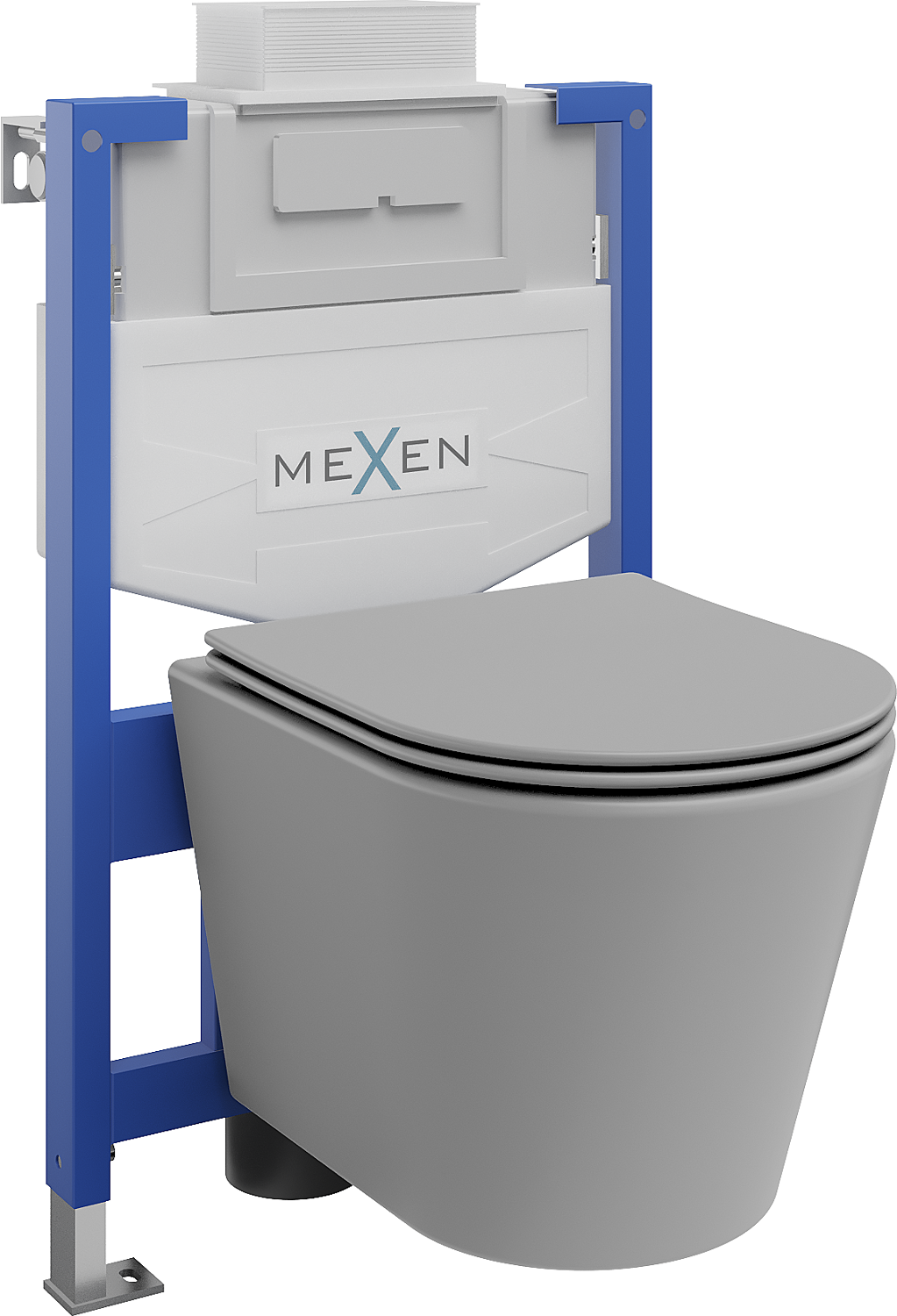 Mexen WC-Unterputzmontageset Felix XS-U Rahmen mit WC Rico mit Absenk-Automatik, Hellgrau matt - 68530724061