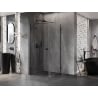 Mexen Lunar T Duschkabine, schwenkbar links 100 x 100 cm, transparent, schwarz - 834T-100-100-70-00-L