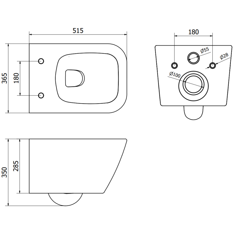 Mexen Madox Rimless WC-Schüssel mit soft-schließendem Slim-Sitz, Duroplast, glänzend weiß - 30154000