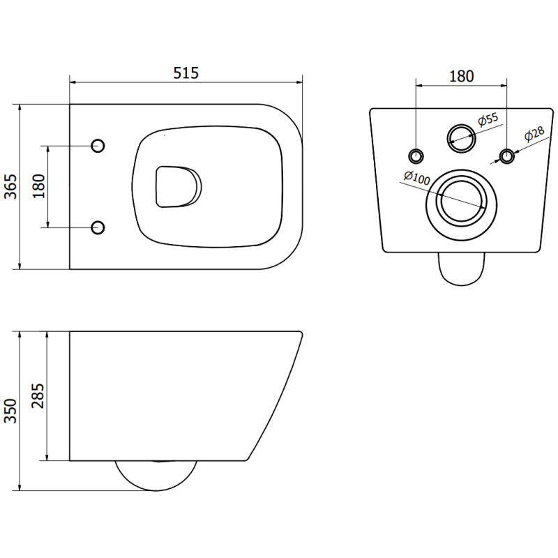 Mexen Madox WC-Schüssel Rimless mit langsam schließendem Slim-Sitz, Duroplast, weiß glänzend - 30154000