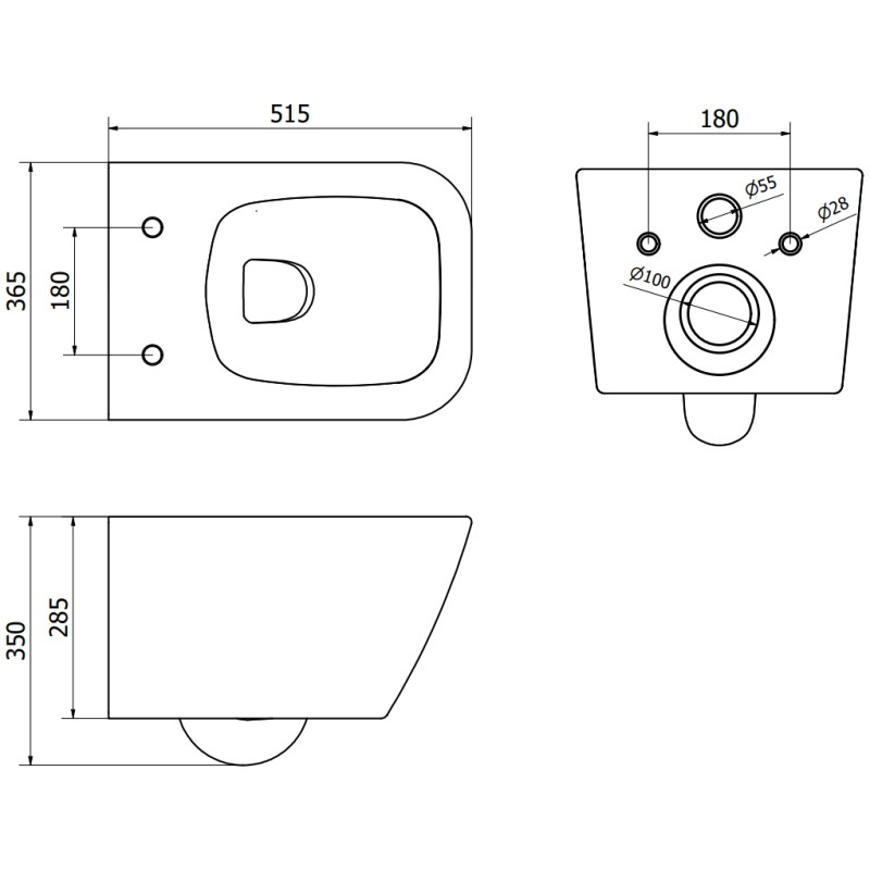 Mexen Madox WC-Schüssel Rimless mit Slim-Absenkautomatik, Duroplast, weiß glänzend - 30154000